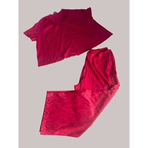 Vassarette Vintage Red Pjs Pajamas Nylon Summertime Comfy Cool xxxl Top xxl Bott